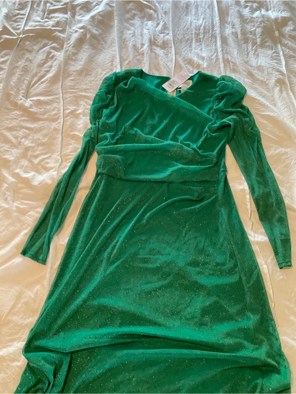 Lilly Pulitzer Emerald Green Velvet Midi Dress with Sparkle
